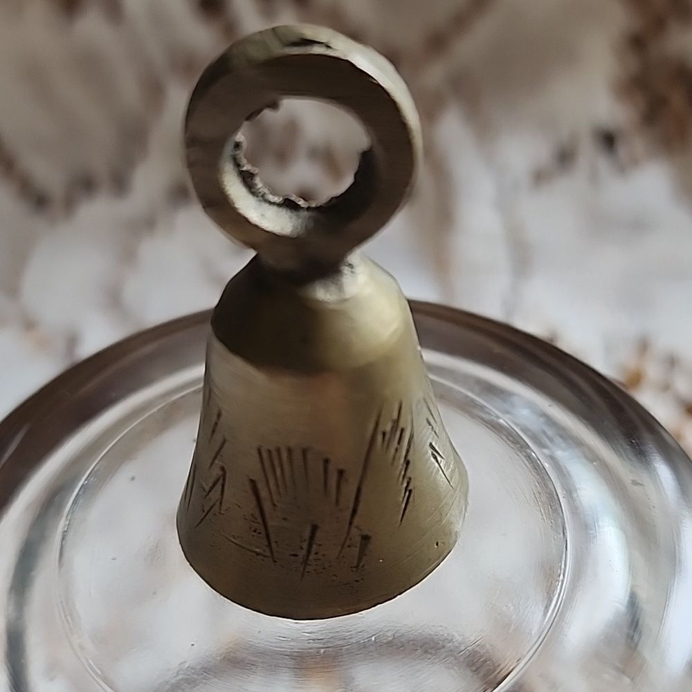 Vintage Small Etched Brass Bell